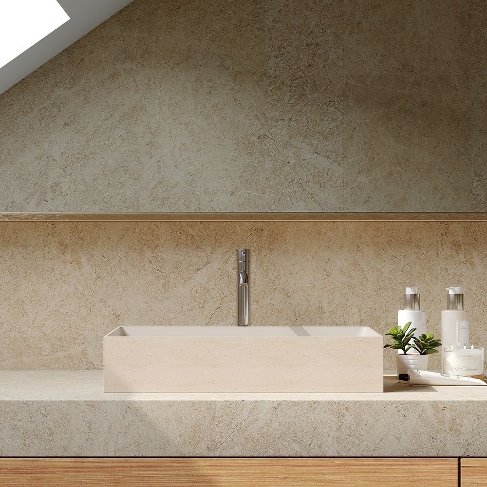 KT-2019 Light Luxury Style Yellow Solid Surface Countertop Basin