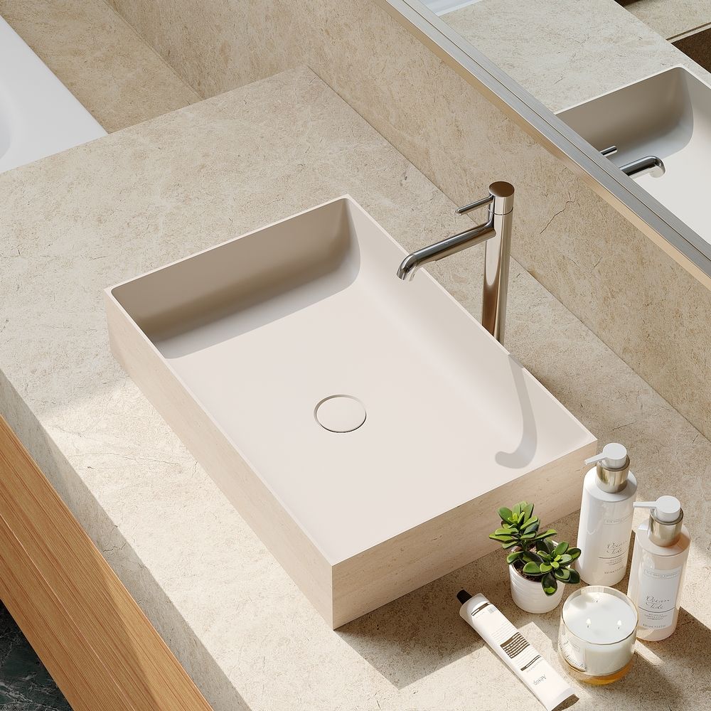 KT-2019 Light Luxury Style Yellow Solid Surface Countertop Basin