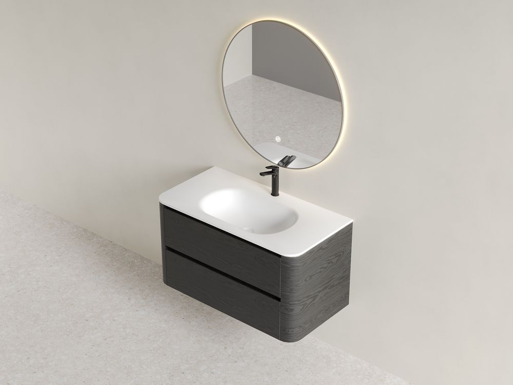 KT-2270 Modern Minimalist Solid Surface Integrated Basin
