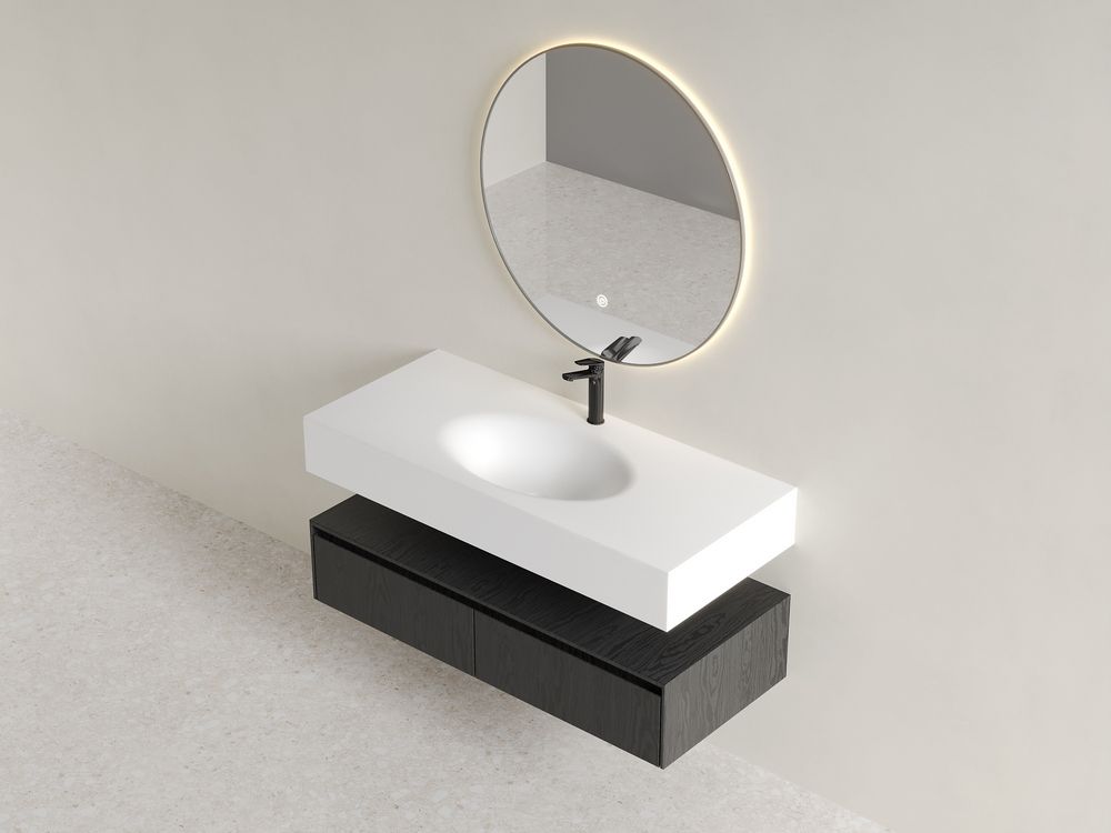 KT-2271 Modern Minimalist Solid Surface Integrated Wash Basin