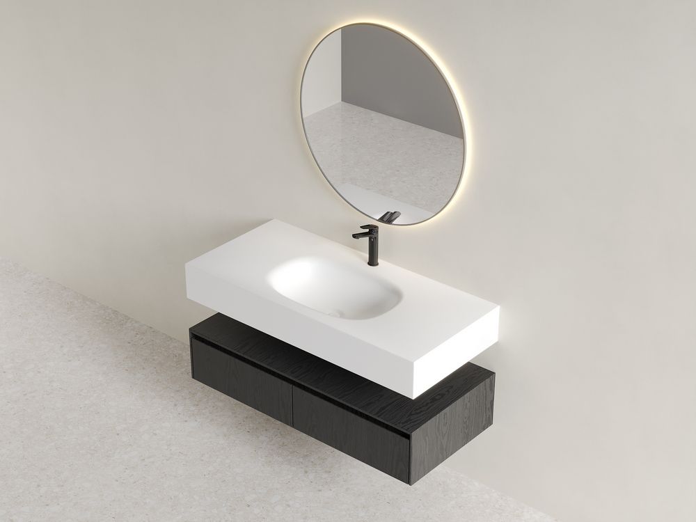 KT-2272 Solid Surface Integrated Basin