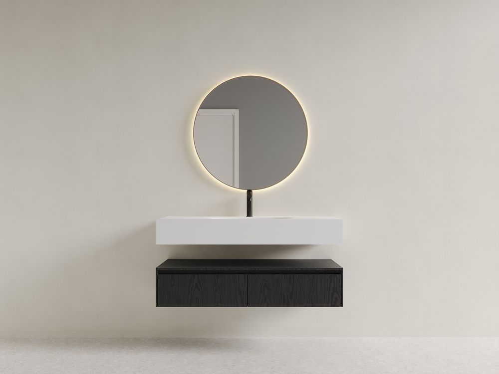 KT-2272 Solid Surface Integrated Basin