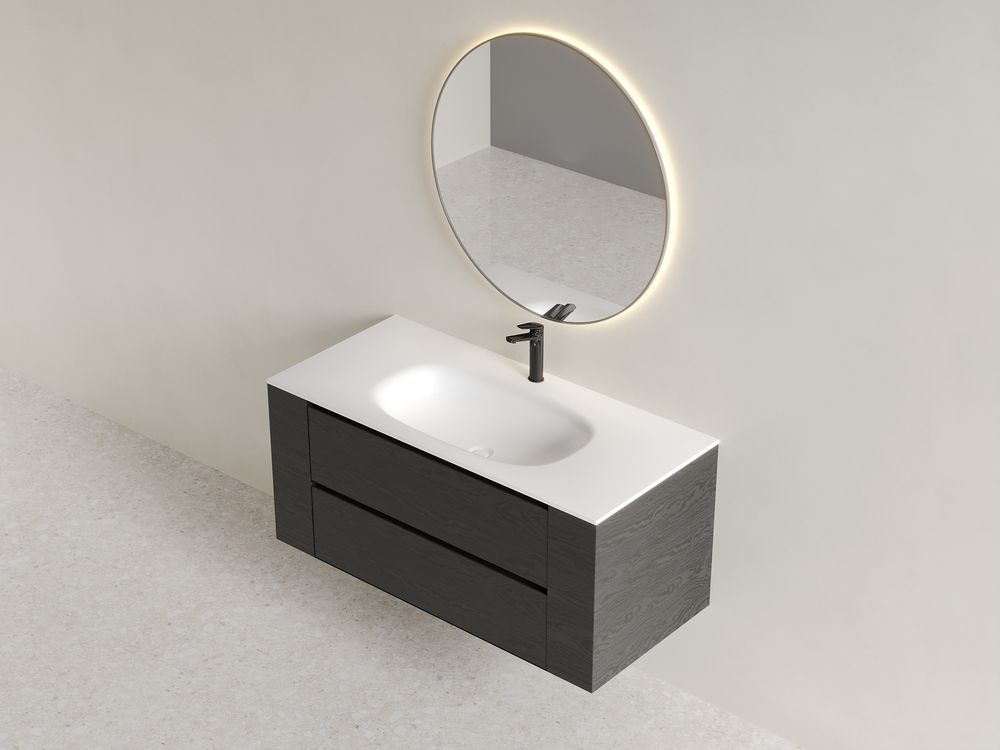 KT-2272 Solid Surface Integrated Basin