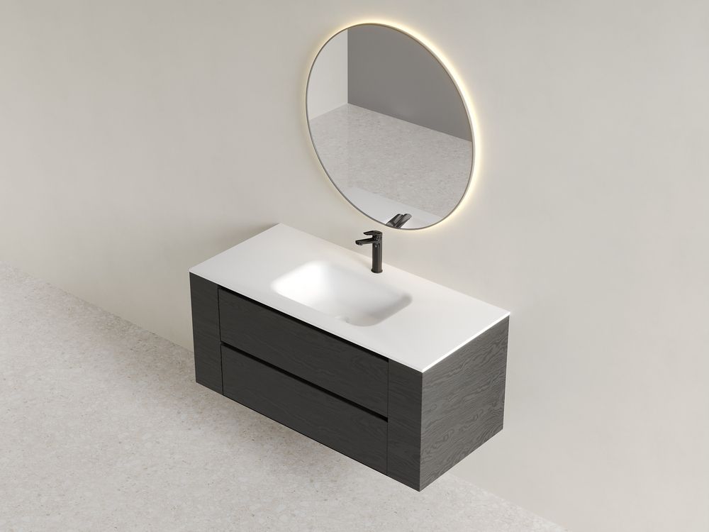 KT-2273 Minimalist Series Solid Surface Integrated Basin