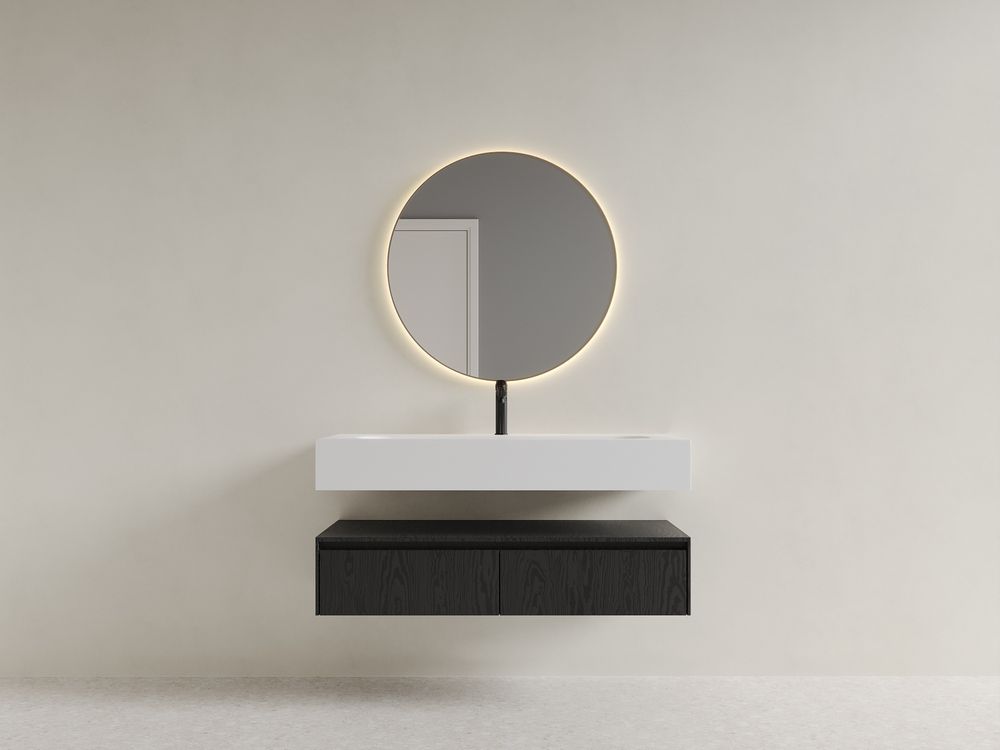 KT-2275 Solid Surface Integrated Basin