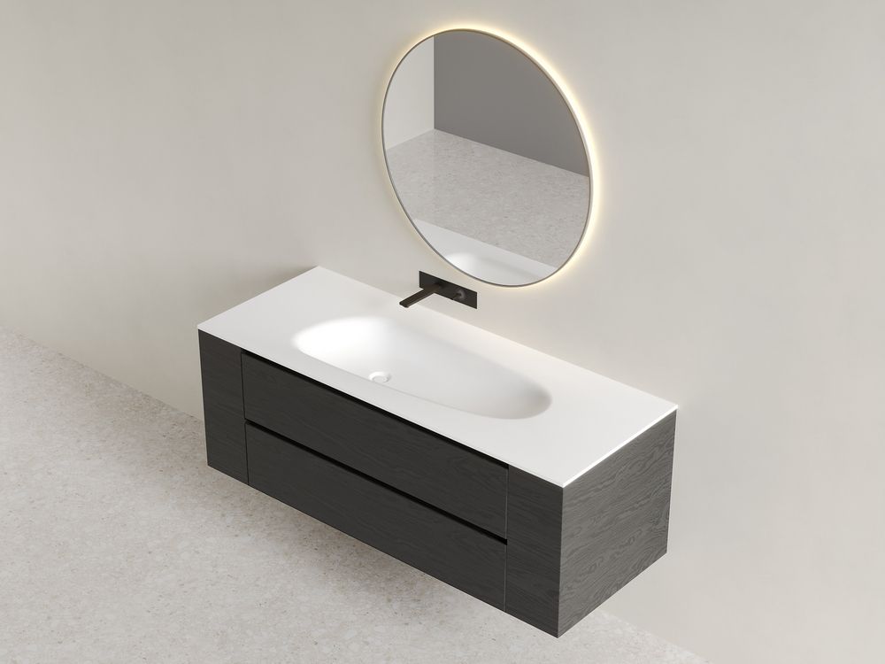 KT-2280 Solid Surface Integrated Basin