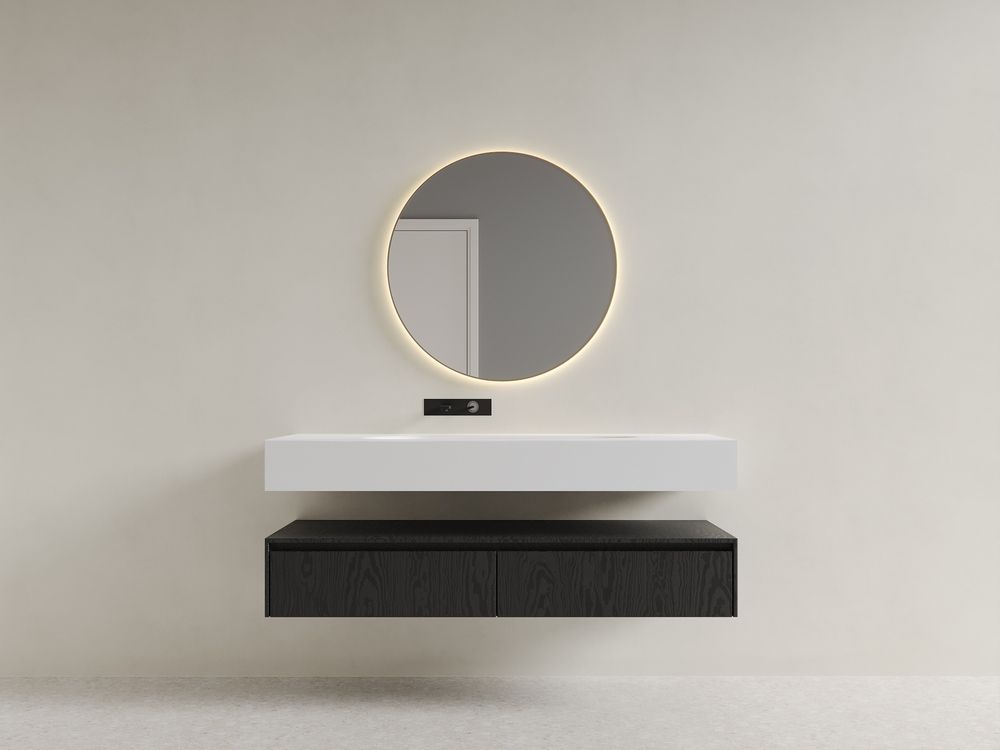 KT-2280 Solid Surface Integrated Basin