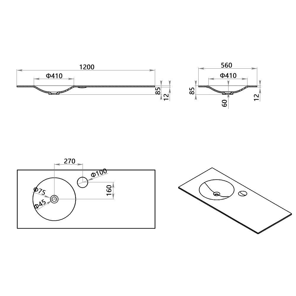 KT-A02 Modern Minimalist Integrated Solid Surface Washbasin