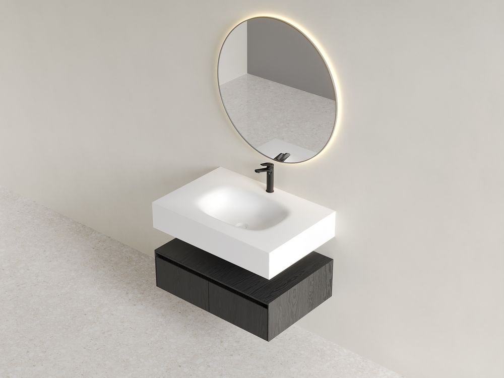 KT-A04 Modern Minimalist Solid Surface Integrated Basin