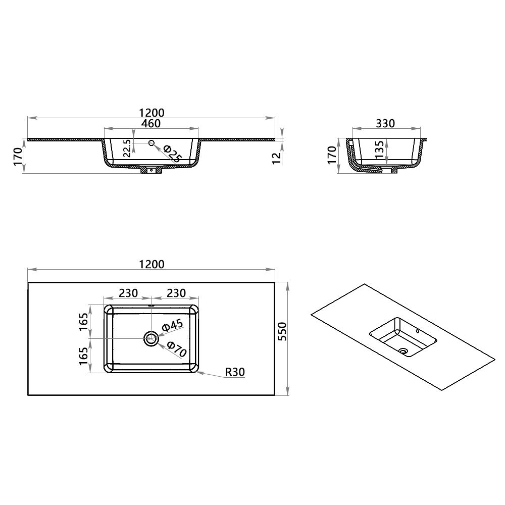 KT-9601 Integrated Solid Surface Washbasin