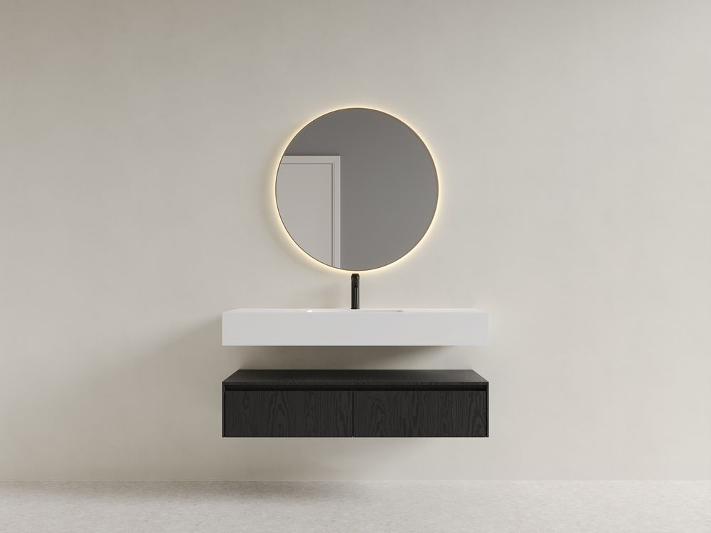 KT-9611 Minimalist Solid Surface Integrated Countertop Basin