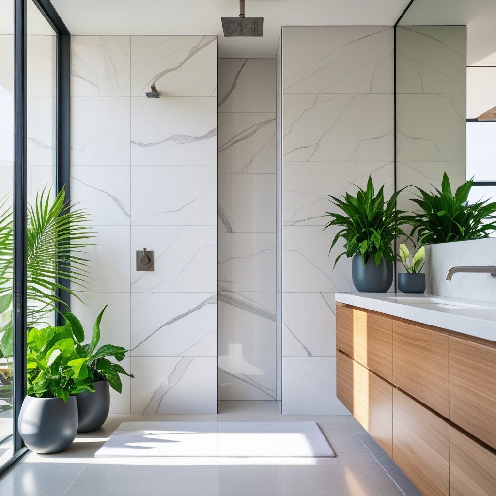 No Grout, No Mold, No Worries — Solid Surface Shower Wall Panels