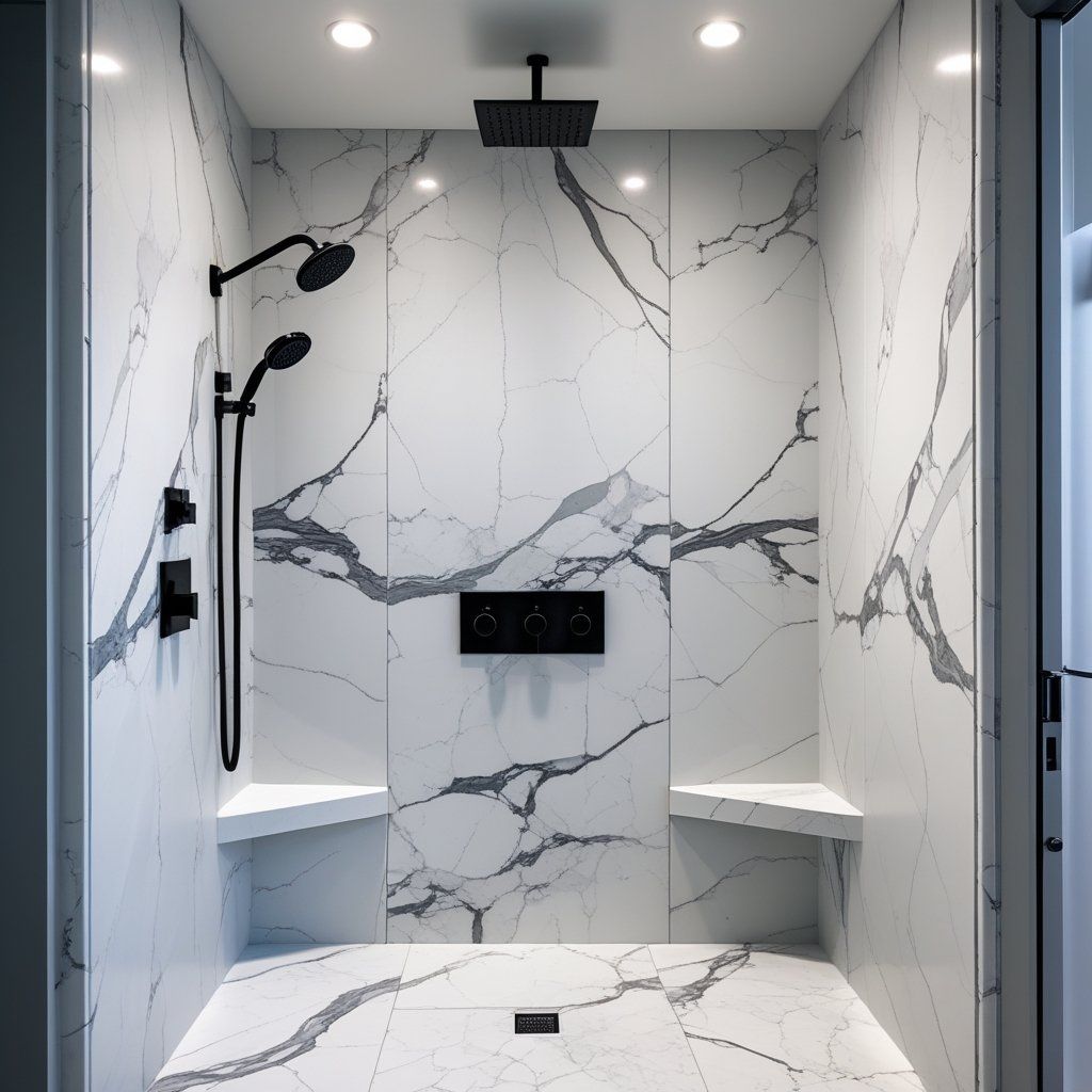 Say Goodbye to Moldy Grout with Solid Surface Shower Wall Panels