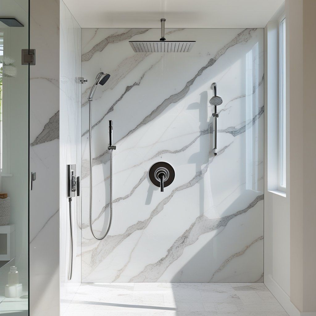 Solid Surface Shower Wall Panels for a Sleek Modern Bathroom