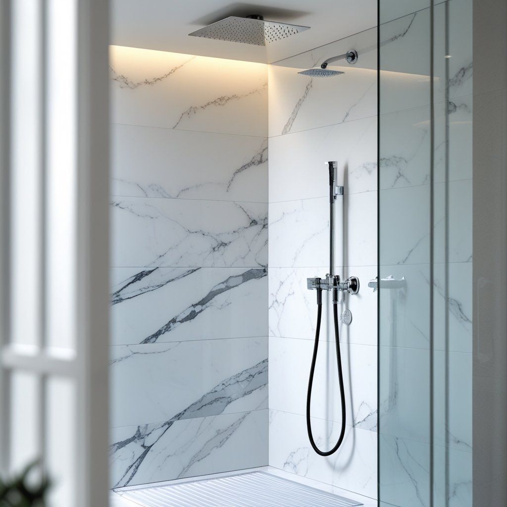 Solid Surface Shower Wall Panels for a Cleaner Shower Space