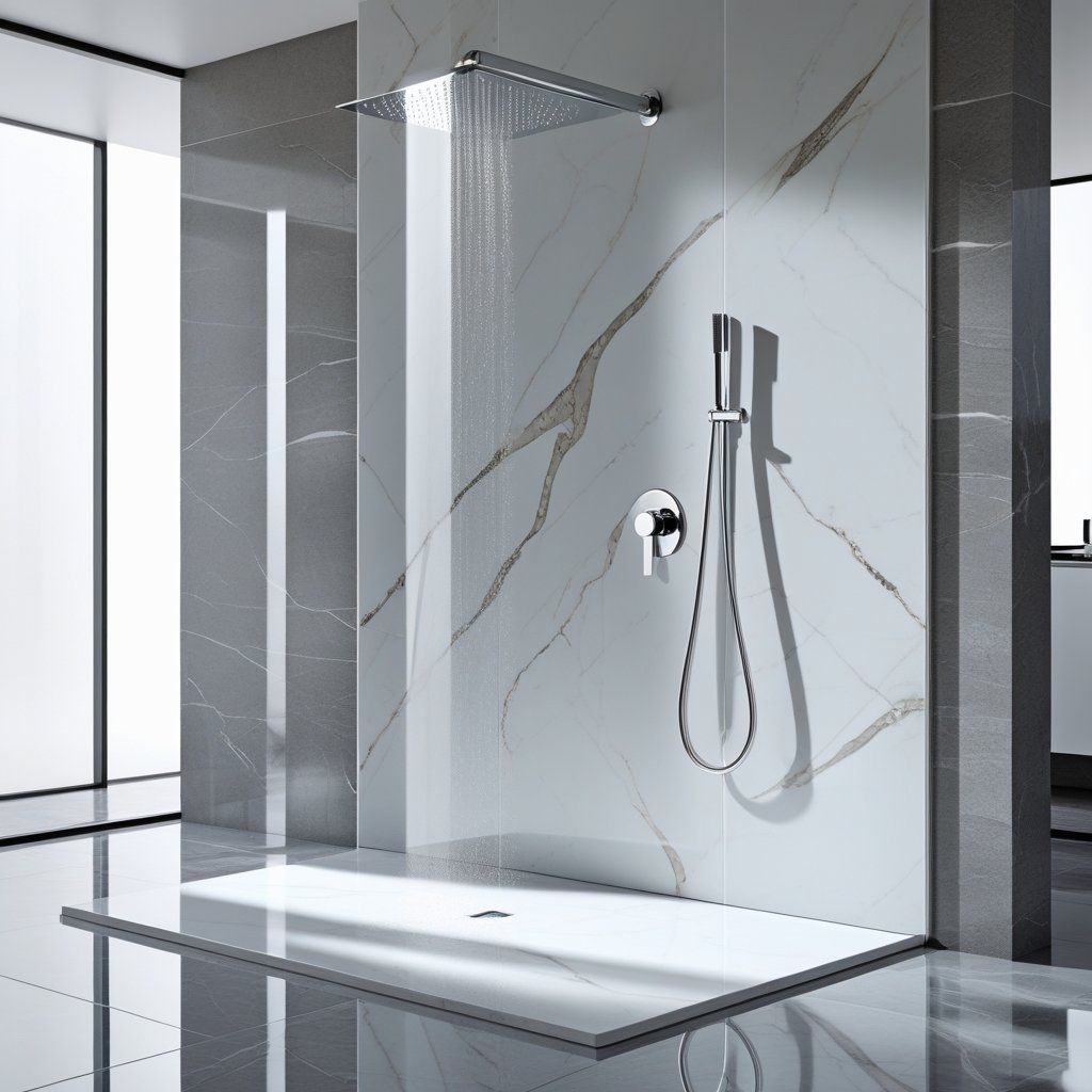 Solid Surface Shower Wall Panels for Small Bathrooms