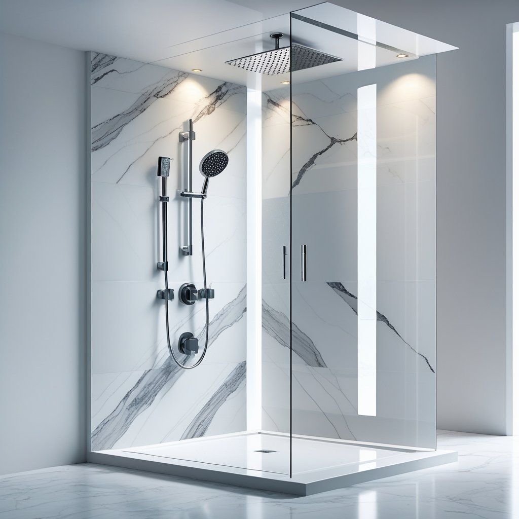 Easy to Clean: Solid Surface Shower Walls
