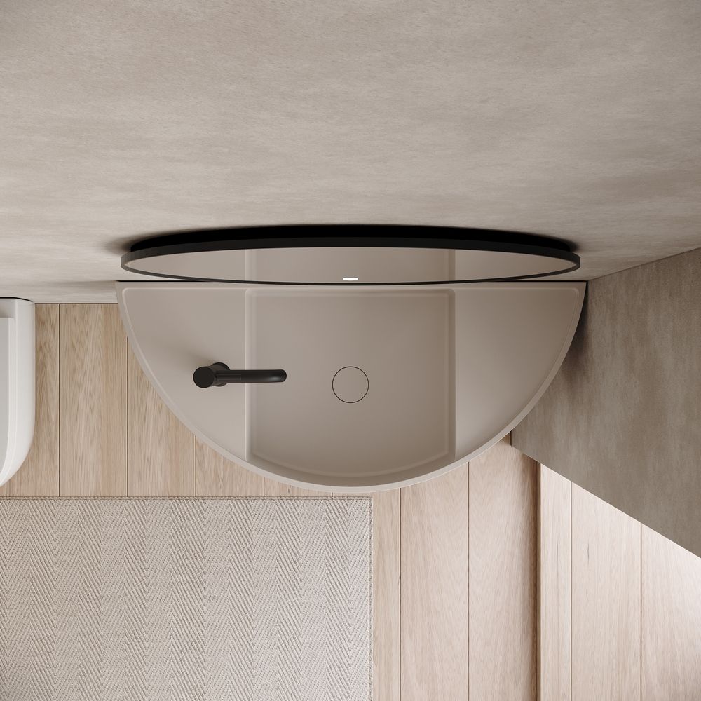 KT-6504 Semi-Circular Solid Surface Wall-Mounted Basin