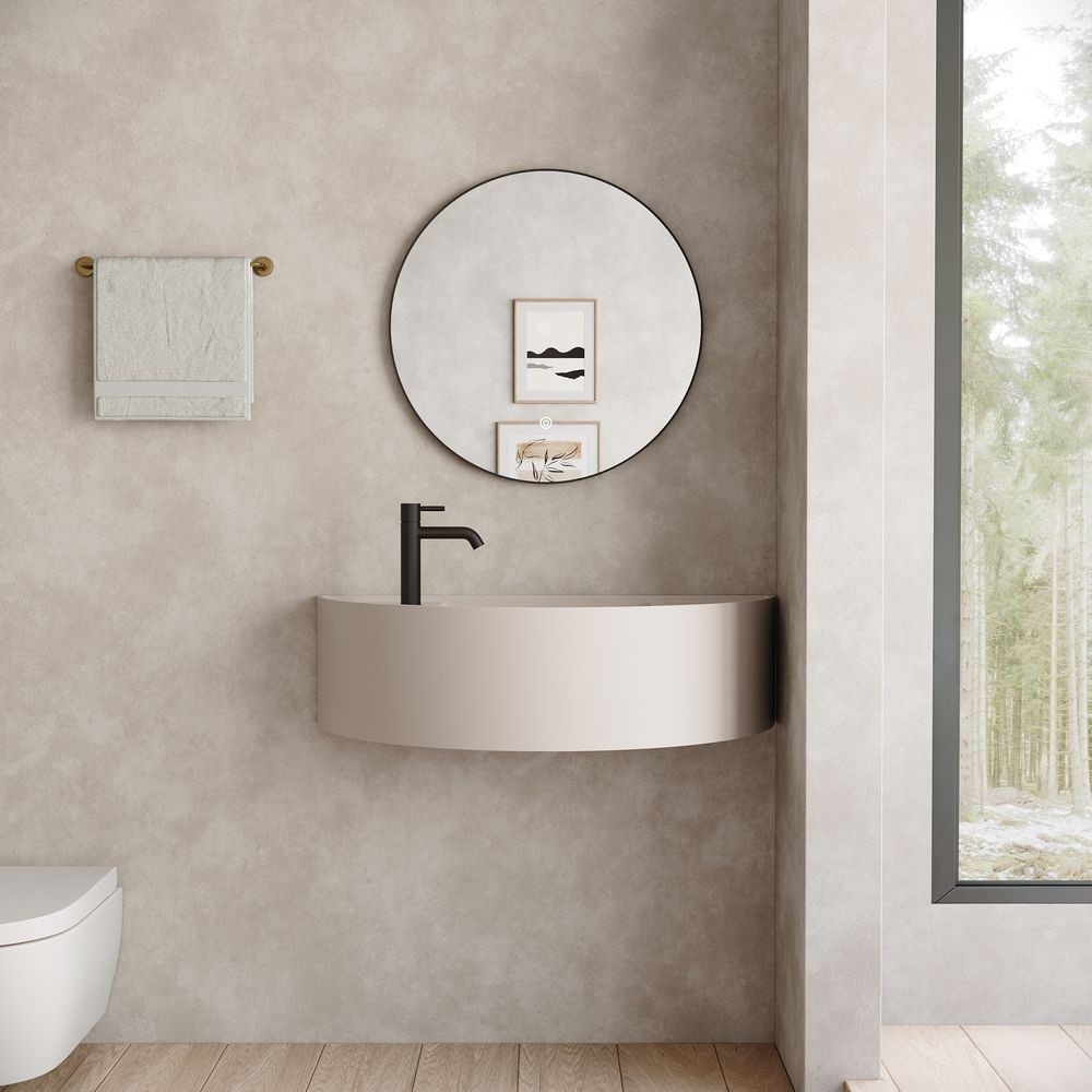 KT-6504 Semi-Circular Solid Surface Wall-Mounted Basin