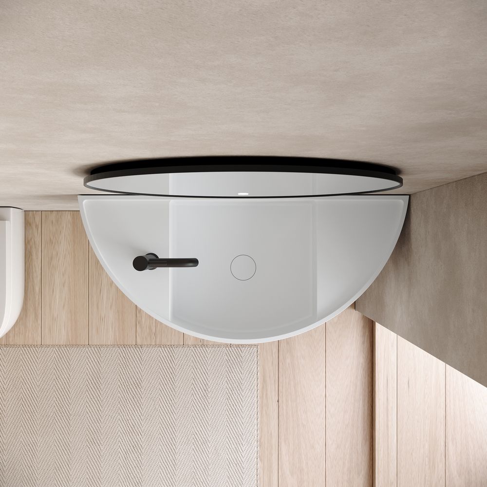 KT-6504 Semi-Circular Solid Surface Wall-Mounted Basin