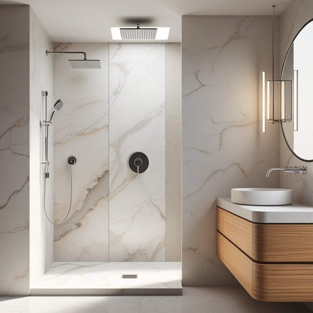 A Simple Way to Refresh Your Bathroom: Solid Surface Walls