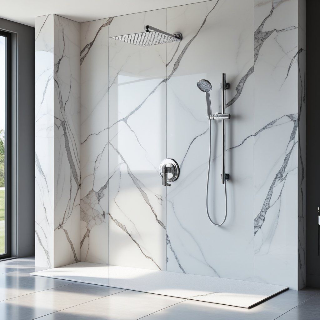 Easy-Care Solid Surface Shower Wall Panels for Busy Homes