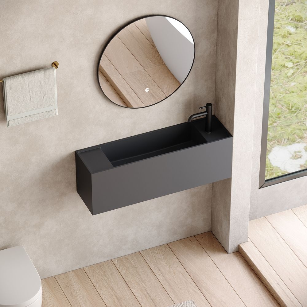 KT-6506 Modern Minimalist Solid Surface Wall-Mounted Basin