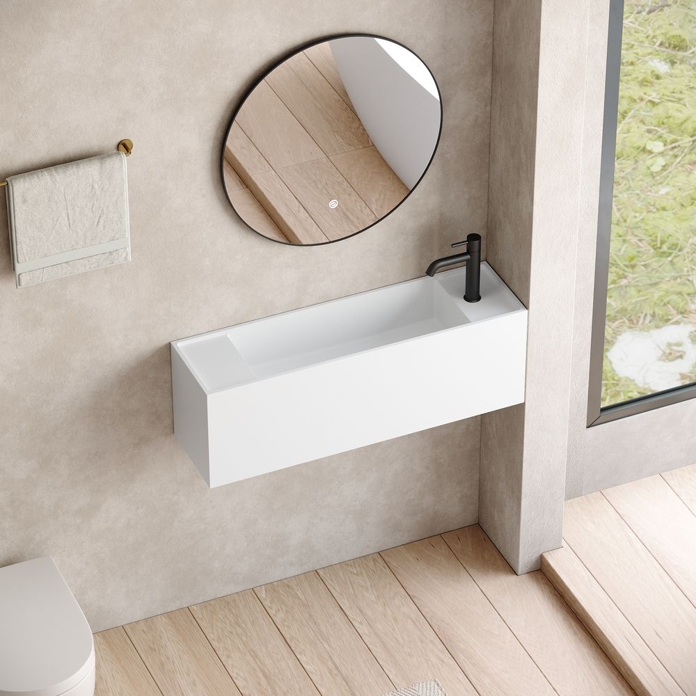 KT-6506 Modern Minimalist Solid Surface Wall-Mounted Basin