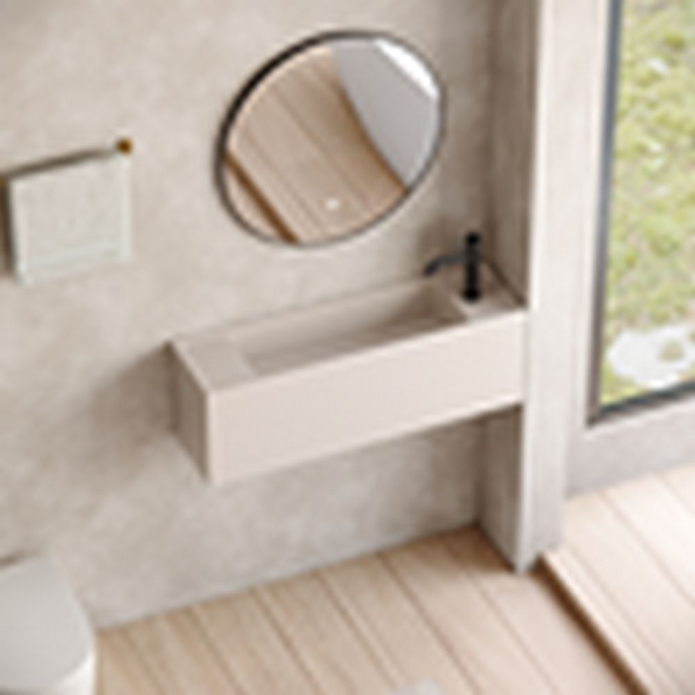 KT-6506 Modern Minimalist Solid Surface Wall-Mounted Basin