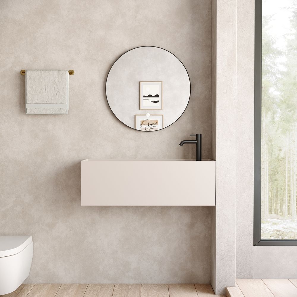 KT-6506 Modern Minimalist Solid Surface Wall-Mounted Basin
