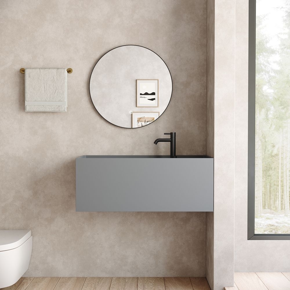 KT-6507 Minimalist Solid Surface Wall-Mounted Wash Basin