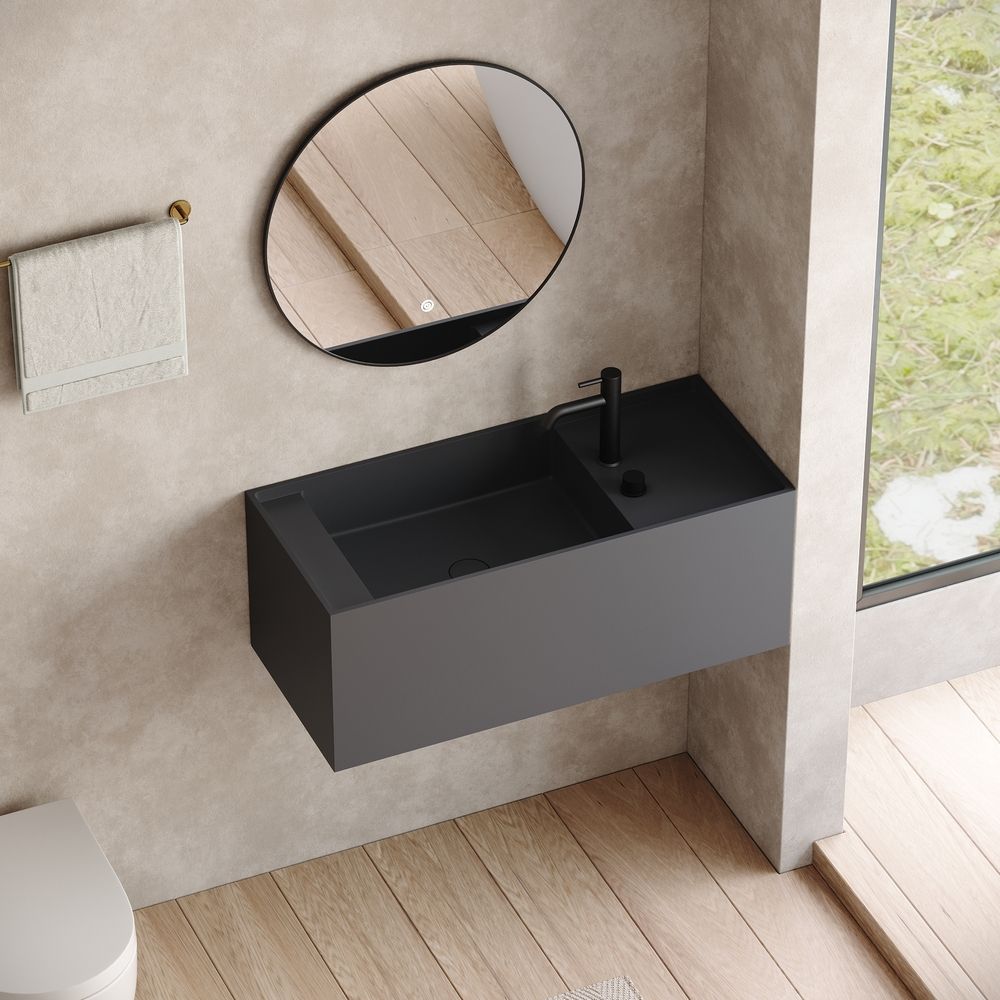 KT-6507 Minimalist Solid Surface Wall-Mounted Wash Basin