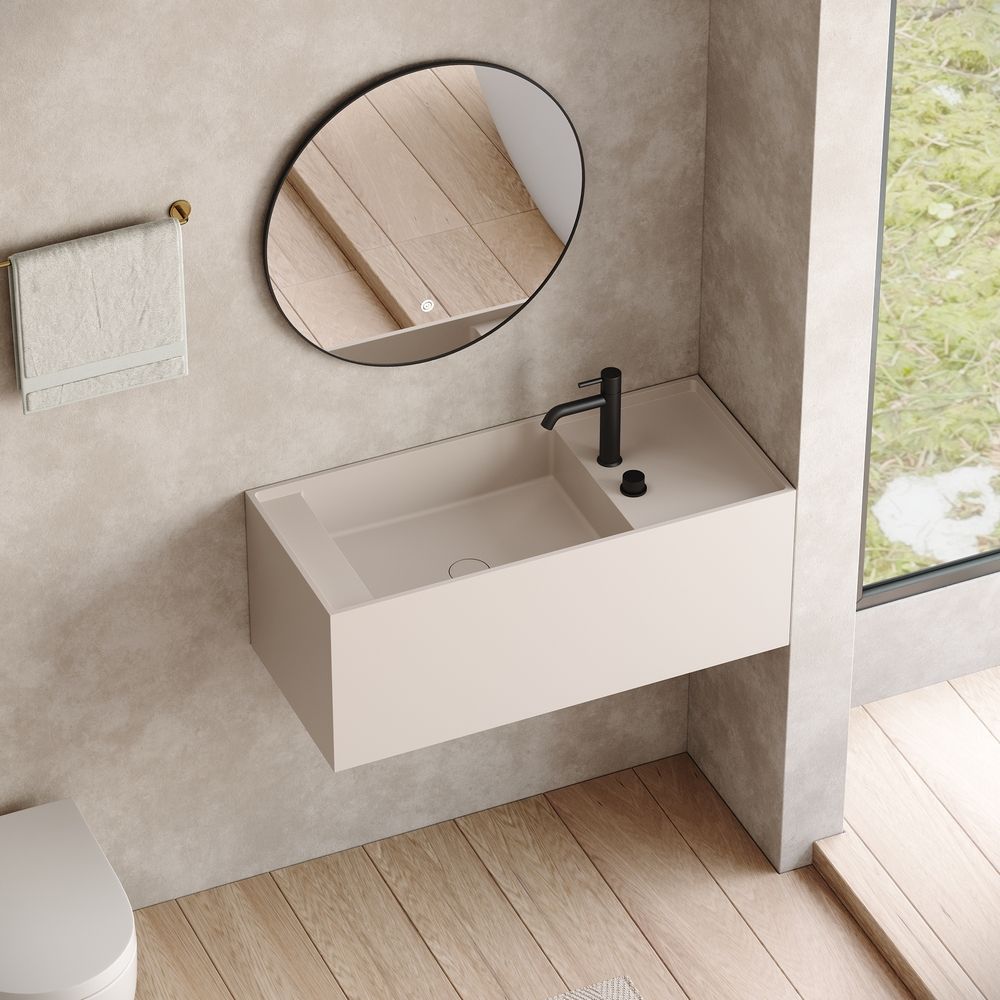 KT-6507 Minimalist Solid Surface Wall-Mounted Wash Basin