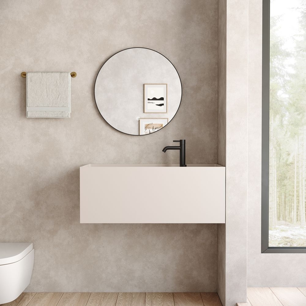 KT-6507 Minimalist Solid Surface Wall-Mounted Wash Basin