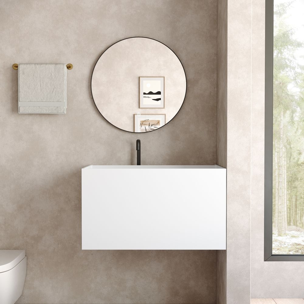 KT-6510 Modern Luxury Solid Surface Wall-Mounted Wash Basin