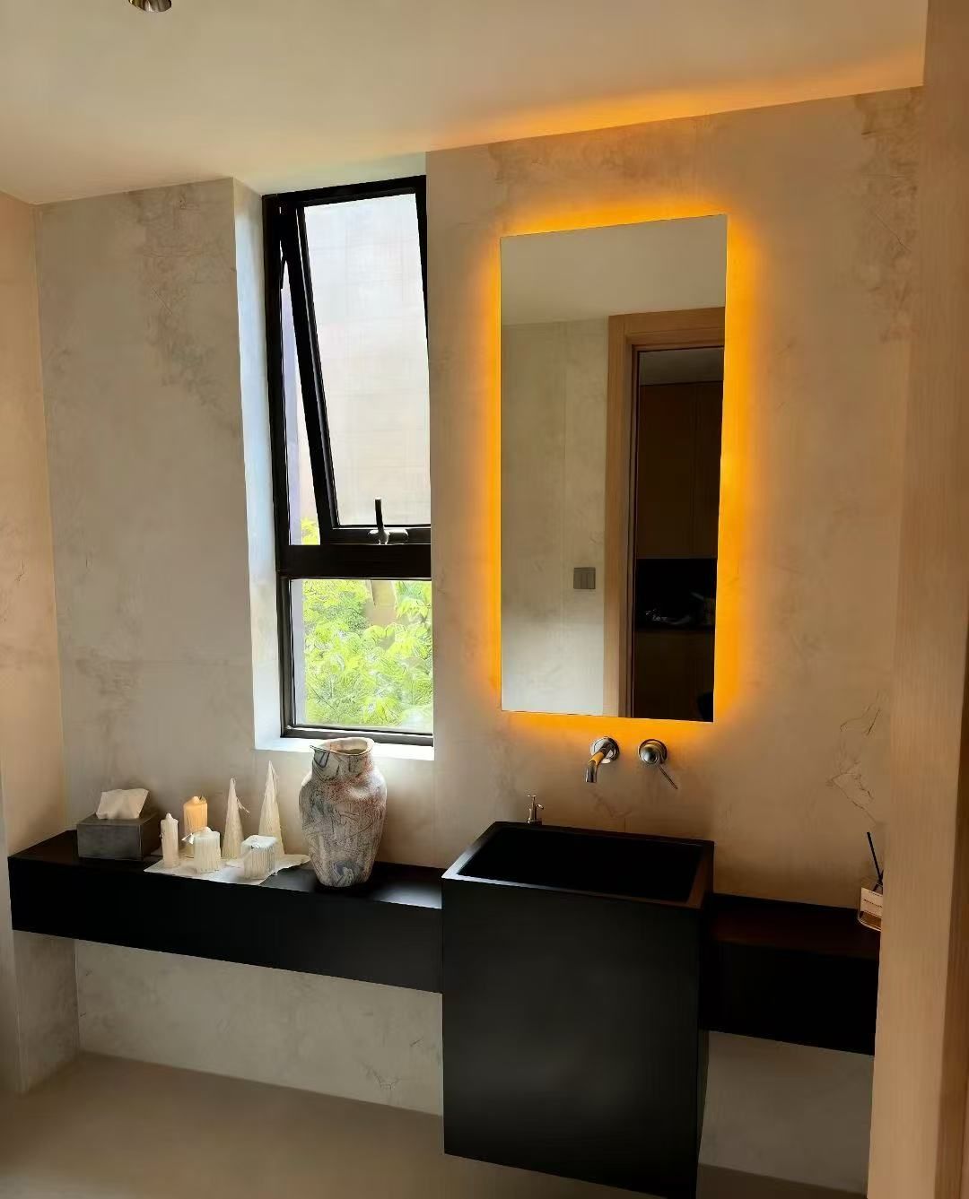 KT-6520 Modern Luxury Black Solid Surface Wash Basin