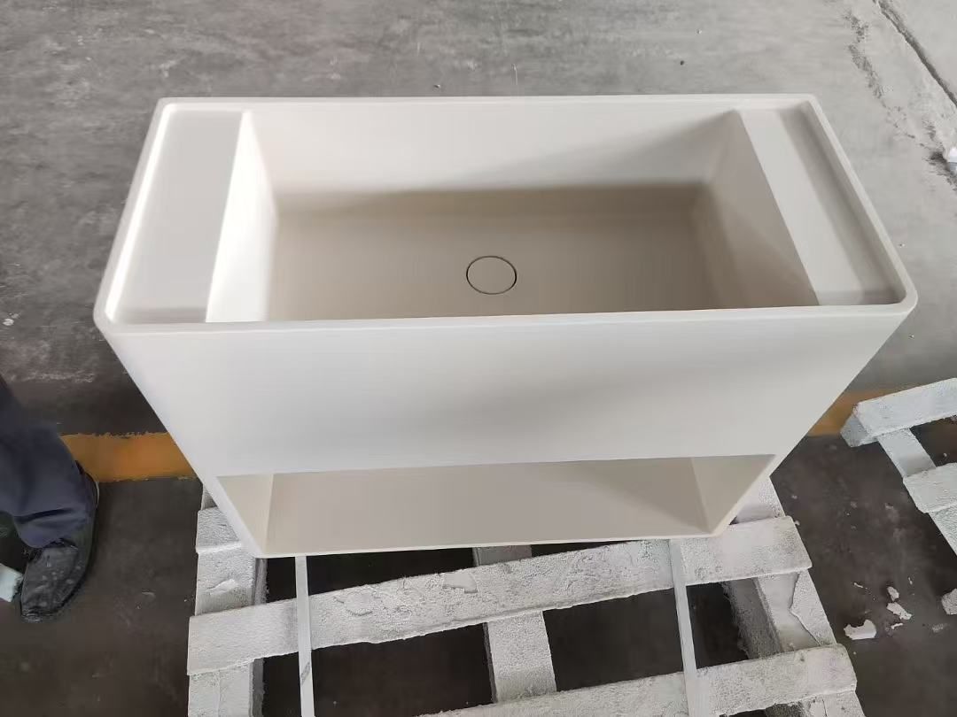 Solid Surface Wall-Hung Wash Basin with Cabinet