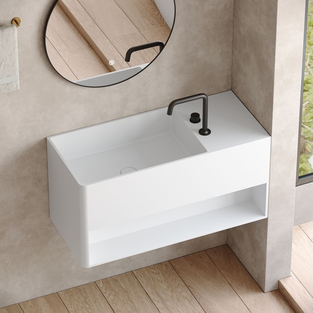 KT-6513 Modern Minimalist Solid Surface Wall-Hung Wash Basin