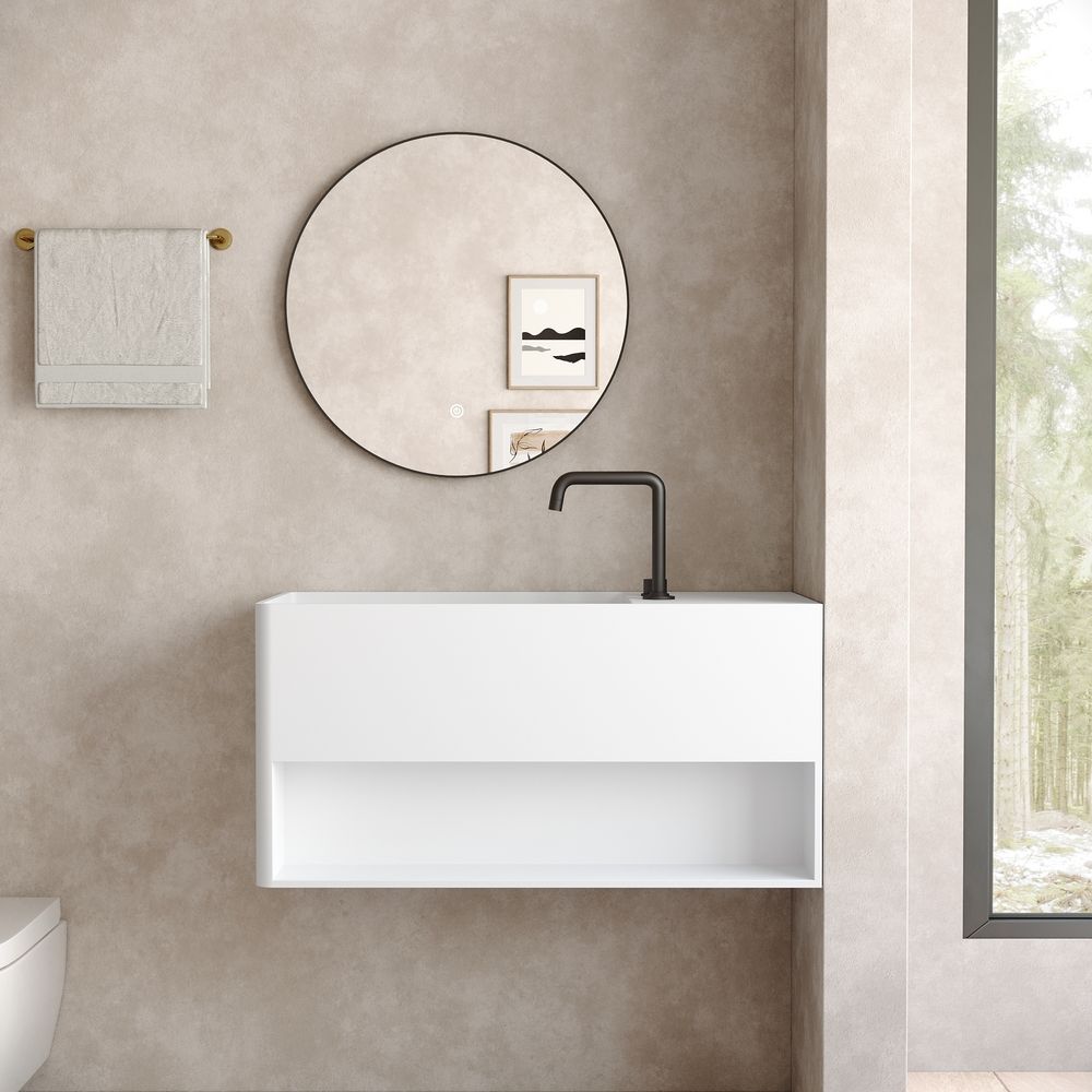 KT-6513 Modern Minimalist Solid Surface Wall-Hung Wash Basin
