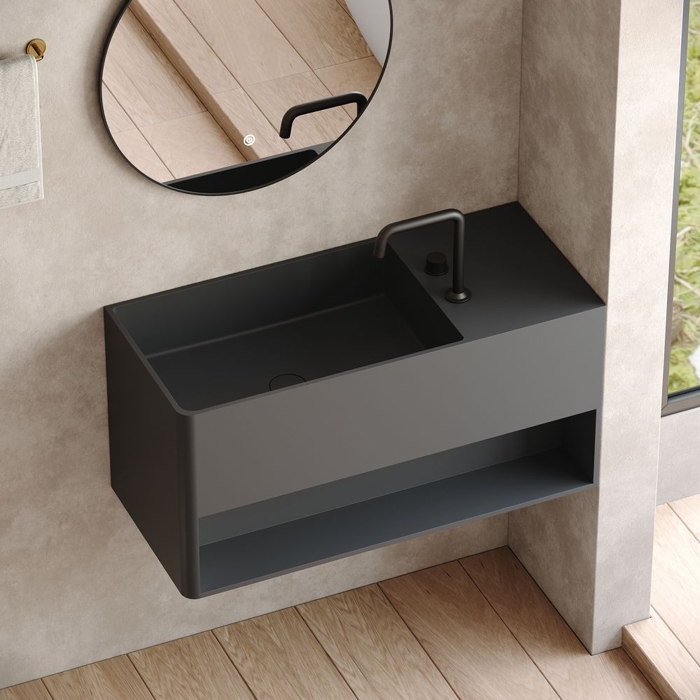 KT-6513 Modern Minimalist Solid Surface Wall-Hung Wash Basin