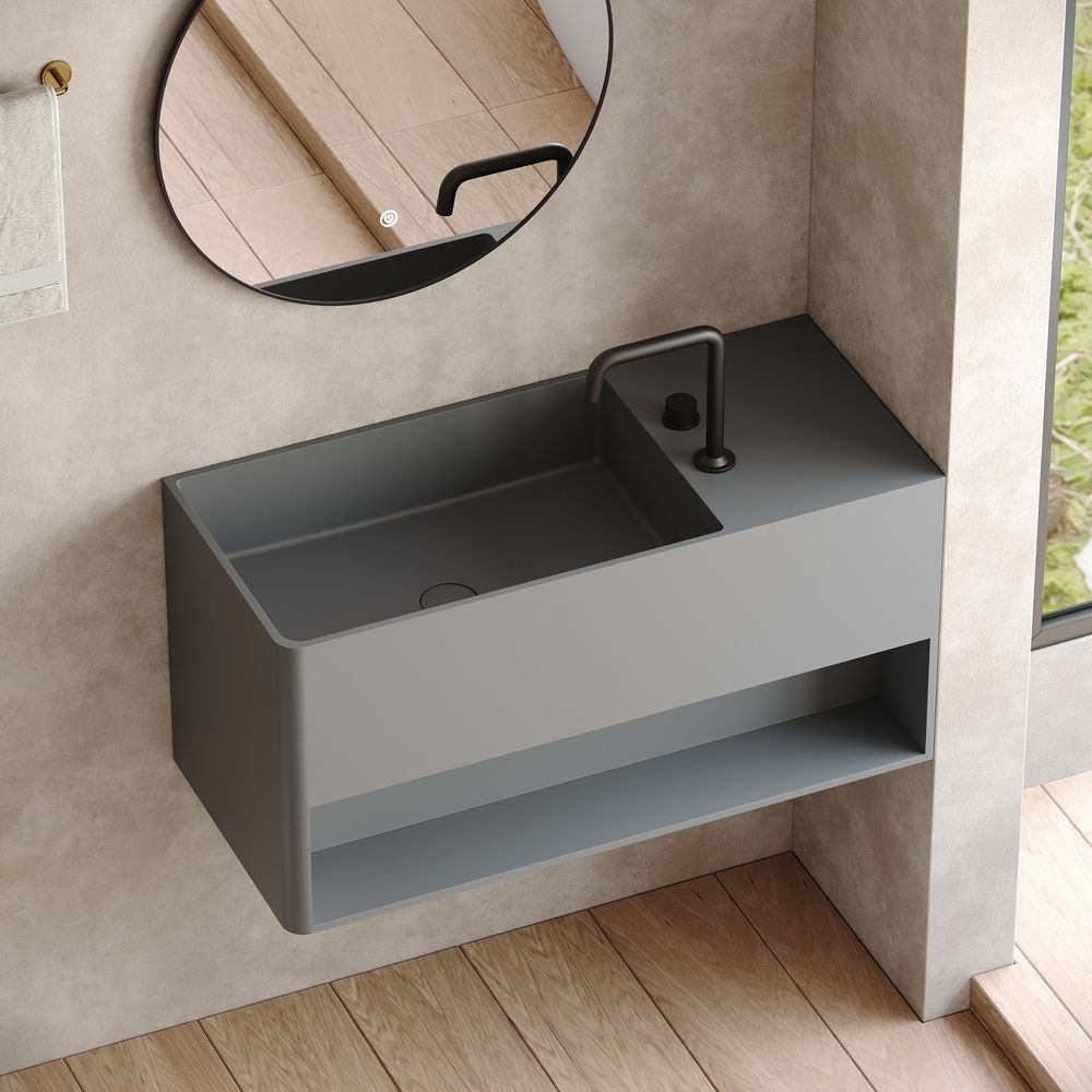 KT-6513 Modern Minimalist Solid Surface Wall-Hung Wash Basin