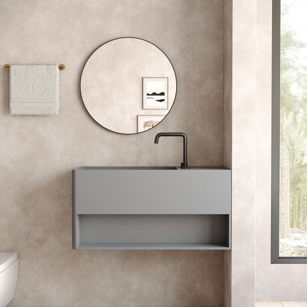 KT-6513 Modern Minimalist Solid Surface Wall-Hung Wash Basin