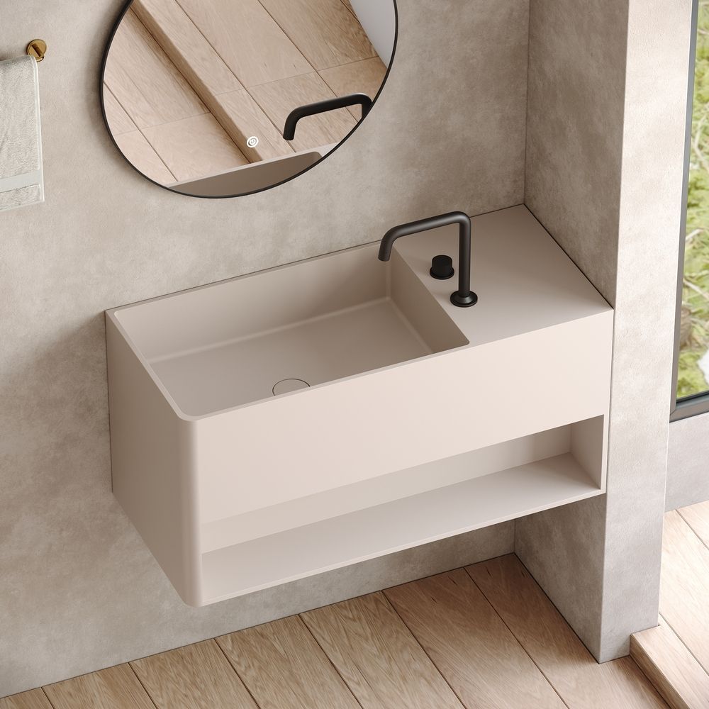 KT-6513 Modern Minimalist Solid Surface Wall-Hung Wash Basin