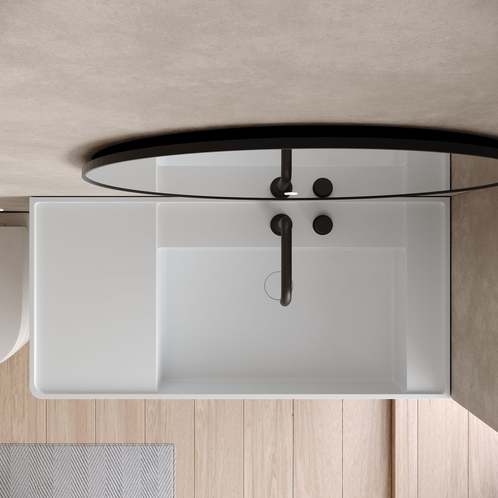 KT-6517 Minimalist Solid Surface Wall-Mounted Wash Basin