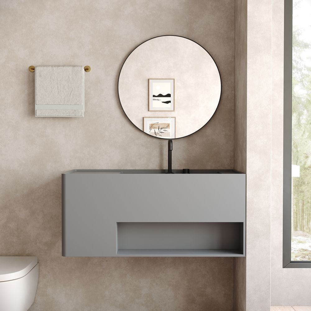 KT-6517 Minimalist Solid Surface Wall-Mounted Wash Basin