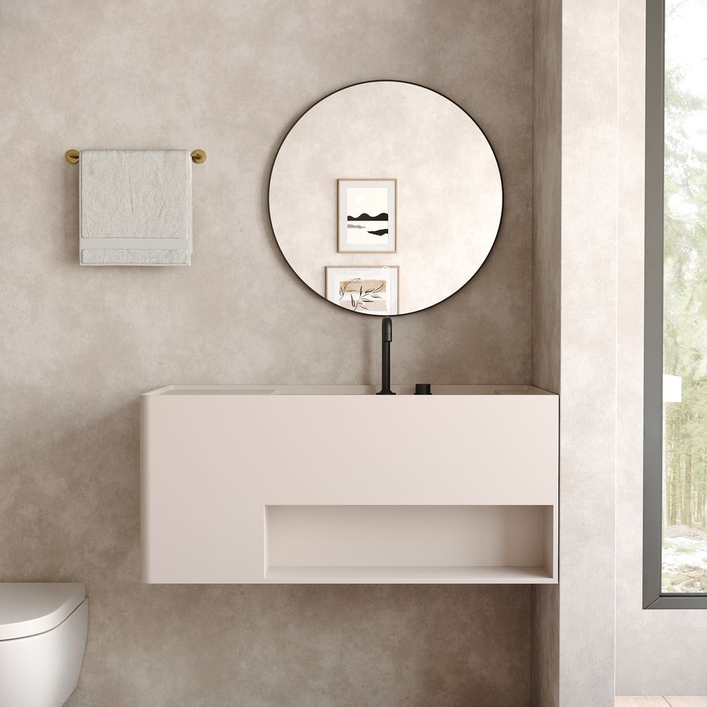 KT-6517 Minimalist Solid Surface Wall-Mounted Wash Basin