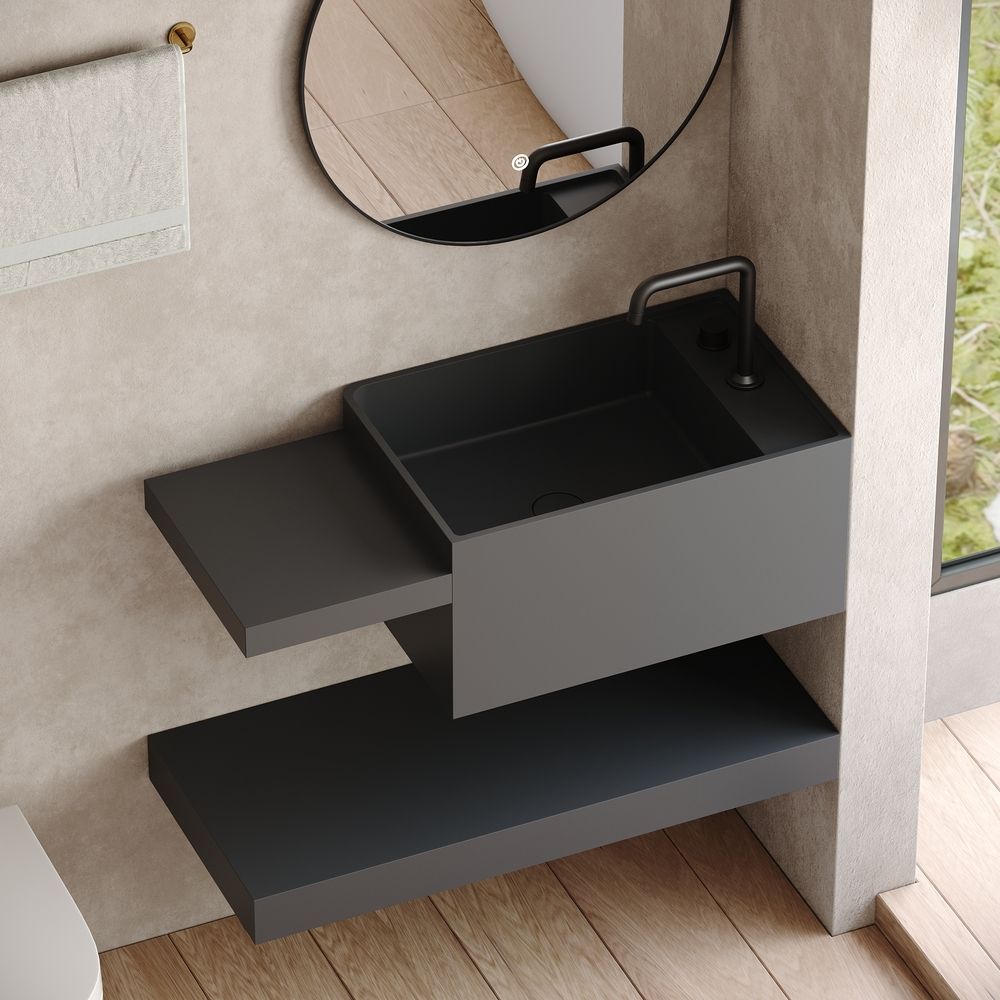 KT-6518 Modern Luxury Solid Surface Wall-Mounted Basin