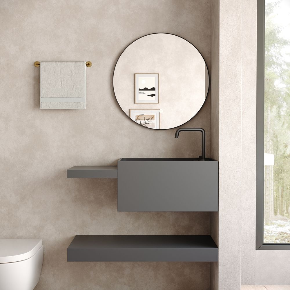 KT-6518 Modern Luxury Solid Surface Wall-Mounted Basin