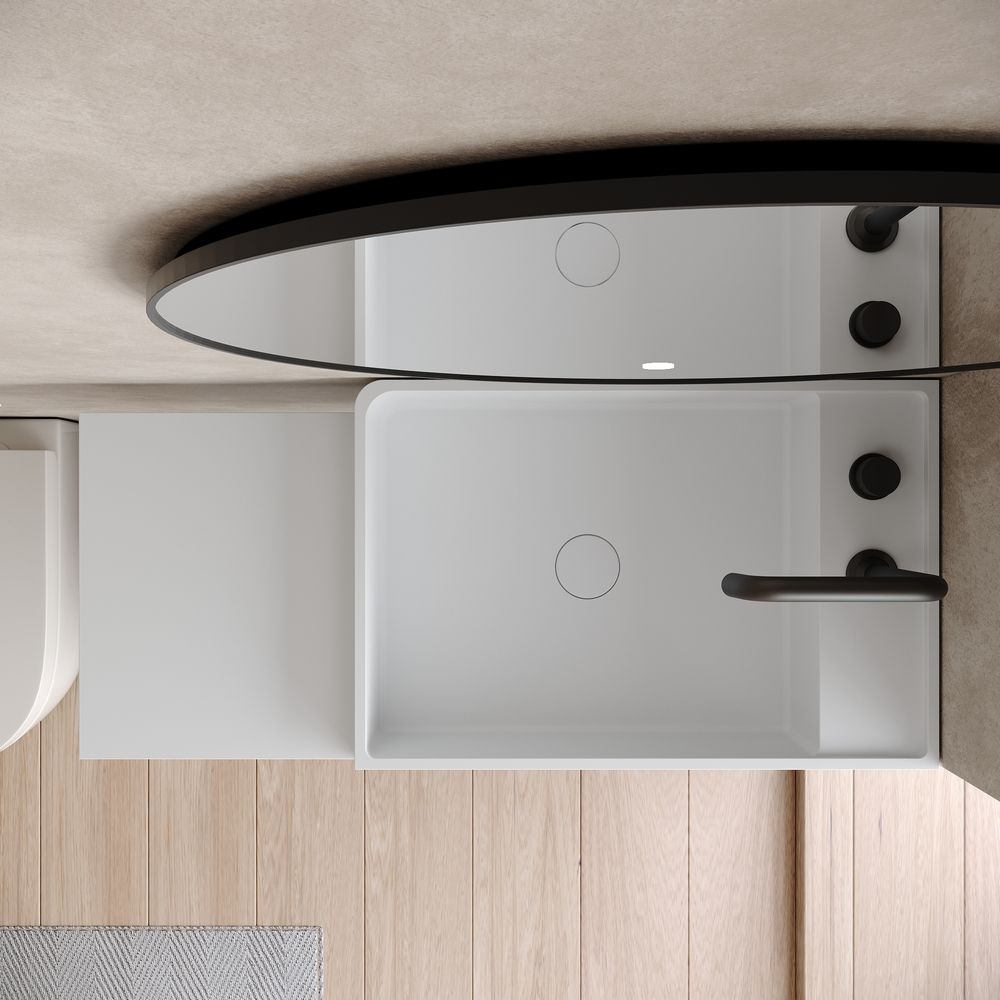 KT-6518 Modern Luxury Solid Surface Wall-Mounted Basin