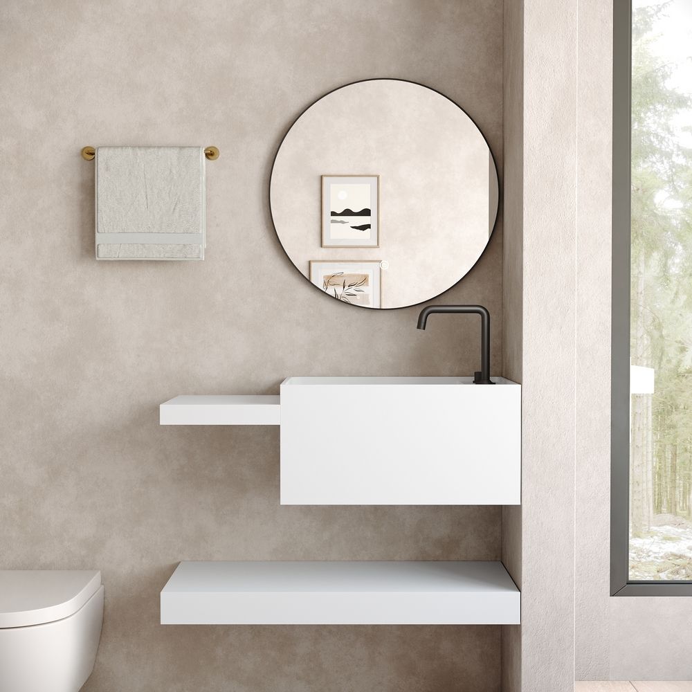 KT-6518 Modern Luxury Solid Surface Wall-Mounted Basin